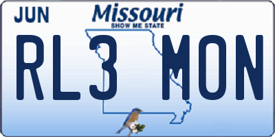 MO license plate RL3M0N