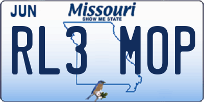 MO license plate RL3M0P
