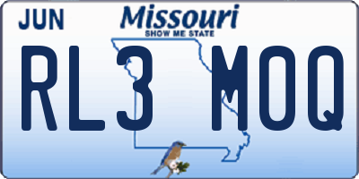 MO license plate RL3M0Q