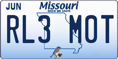 MO license plate RL3M0T