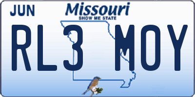 MO license plate RL3M0Y