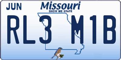 MO license plate RL3M1B