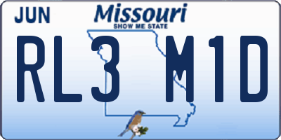 MO license plate RL3M1D