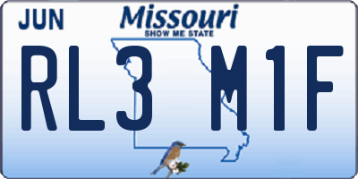 MO license plate RL3M1F