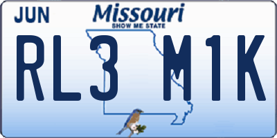 MO license plate RL3M1K