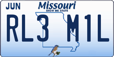 MO license plate RL3M1L