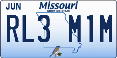 MO license plate RL3M1M