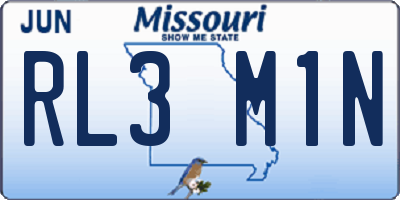 MO license plate RL3M1N