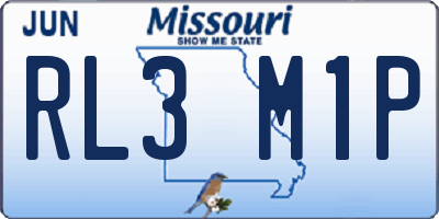 MO license plate RL3M1P