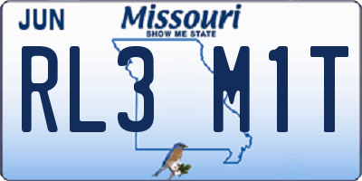 MO license plate RL3M1T