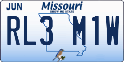 MO license plate RL3M1W