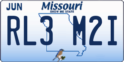 MO license plate RL3M2I