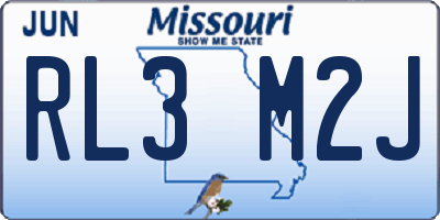 MO license plate RL3M2J
