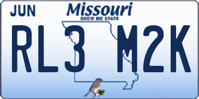 MO license plate RL3M2K