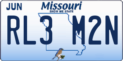 MO license plate RL3M2N