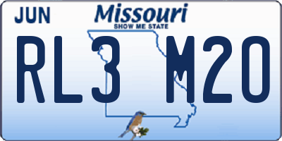 MO license plate RL3M2O