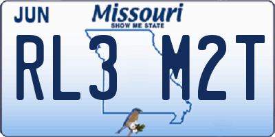 MO license plate RL3M2T