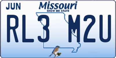 MO license plate RL3M2U