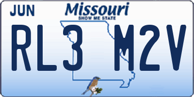 MO license plate RL3M2V