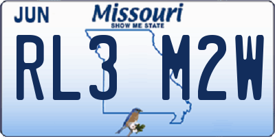 MO license plate RL3M2W