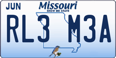 MO license plate RL3M3A
