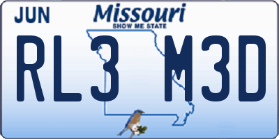 MO license plate RL3M3D