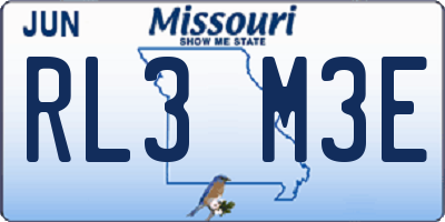 MO license plate RL3M3E