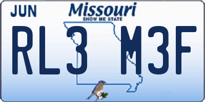 MO license plate RL3M3F