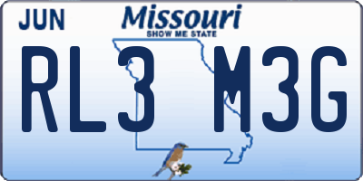 MO license plate RL3M3G