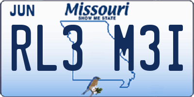 MO license plate RL3M3I