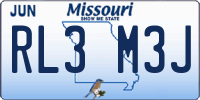 MO license plate RL3M3J