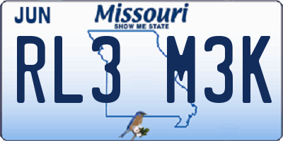 MO license plate RL3M3K