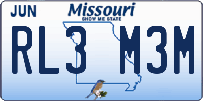 MO license plate RL3M3M