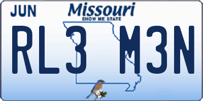 MO license plate RL3M3N