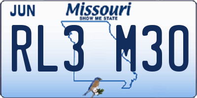 MO license plate RL3M3O