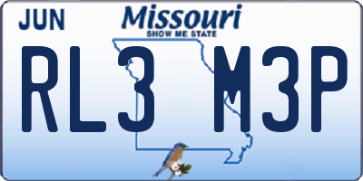 MO license plate RL3M3P