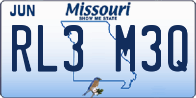 MO license plate RL3M3Q