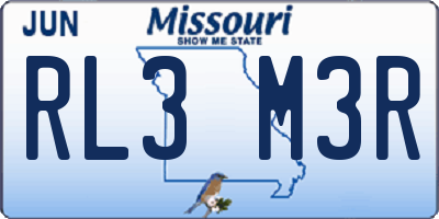 MO license plate RL3M3R