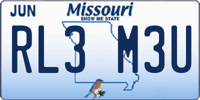 MO license plate RL3M3U