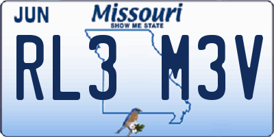 MO license plate RL3M3V