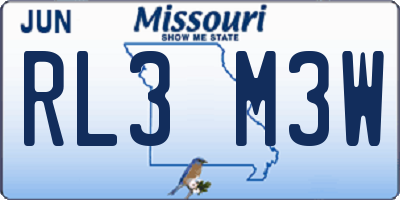 MO license plate RL3M3W