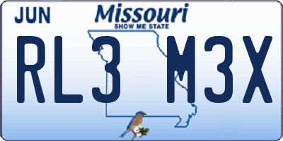 MO license plate RL3M3X