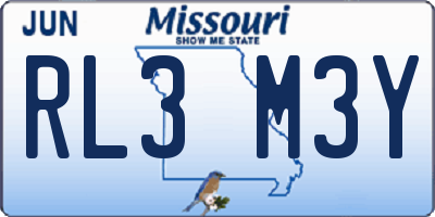 MO license plate RL3M3Y