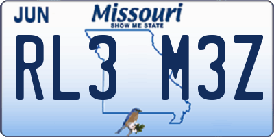 MO license plate RL3M3Z