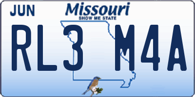 MO license plate RL3M4A