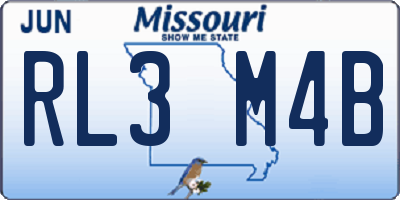 MO license plate RL3M4B