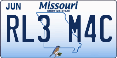 MO license plate RL3M4C
