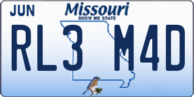 MO license plate RL3M4D