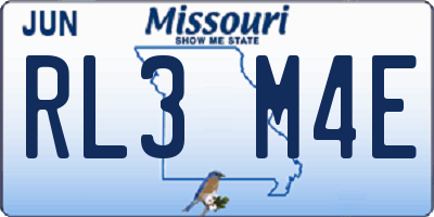 MO license plate RL3M4E