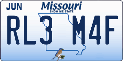 MO license plate RL3M4F